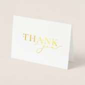 Elegant Gold Foil Vielen Dank Script Heart Wedding Folienkarte (Vorderseite)