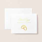Elegant Gold Foil Wedding Danke für einfache Rings Folienkarte (Vorderseite mit Umschlag)