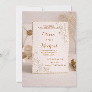 Elegant Gold Foil Wedding Invitation Einladung