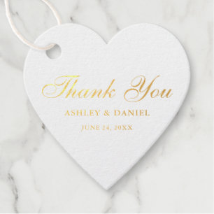 Elegant Gold Foil Wedding Vielen Dank Foto zurüc Geschenkanhänger