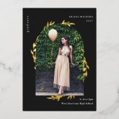 Elegant Gold Foto Foil Einladung (Vorderseite)