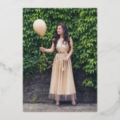 Elegant Gold Foto Foil Einladung (Rückseite)