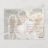 Elegant Gold Foto Wedding Vielen Dank Postkarte (Rückseite)