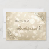 Elegant Gold Frame Bokeh Einladung (Vorderseite)