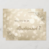 Elegant Gold Frame Bokeh Einladung (Vorne/Hinten)