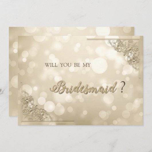 Elegant Gold Frame Bokeh Einladung (Vorne/Hinten)