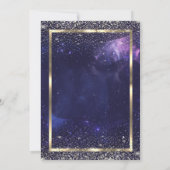 Elegant Gold Frame Confetti Cool Purple Retirement Einladung (Rückseite)