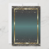 Elegant Gold Frame Confetti Dark Green Retirement Einladung (Rückseite)