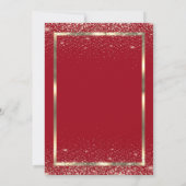 Elegant Gold Frame Confetti Red Roses Retirement Einladung (Rückseite)