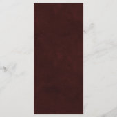 Elegant gold frame dark burgundy modern wedding menükarte (Rückseite)