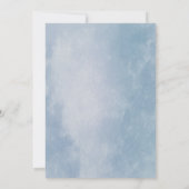 Elegant Gold Frame Greenery Dusty Blue Wedding Einladung (Rückseite)