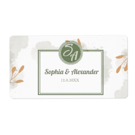 Elegant Gold Frame & Greenery Floral Wedding  (Vorne)