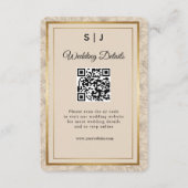 Elegant Gold Frame QR Code Wedding Details Begleitkarte (Vorderseite)