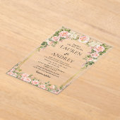 Elegant Gold Frame Wedding Acryleinladungen (Ablage )