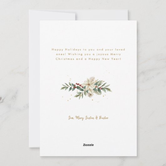 Elegant Gold Frohe Weihnachten Botanisches 3-Foto (Rückseite)