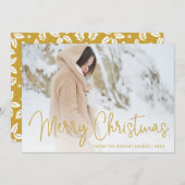 Elegant Gold Frohe Weihnachten Foto (Vorne/Hinten)