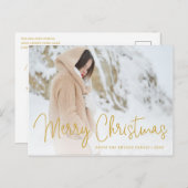 Elegant Gold Frohe Weihnachten Foto (Vorne/Hinten)