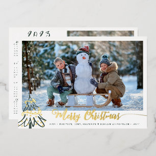 Elegant Gold Frohe Weihnachten Foto 2023 Kalender Folien Feiertagskarte