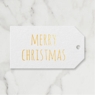 Elegant Gold Frohe Weihnachten Minimalistischer Geschenkanhänger