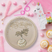 Elegant Gold Frohe Weihnachten Pappteller (Party)