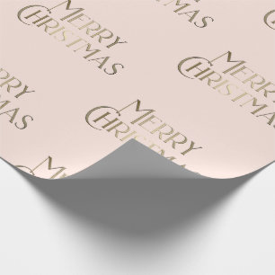 Elegant Gold Frohe Weihnachten Rosa Urlaub Geschenkpapier