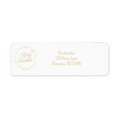 Elegant Gold Frohe Weihnachten Rücksendeadresse (Vorne)