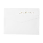 Elegant Gold Frohe Weihnachten Rücksendeadresse (Rückseite)