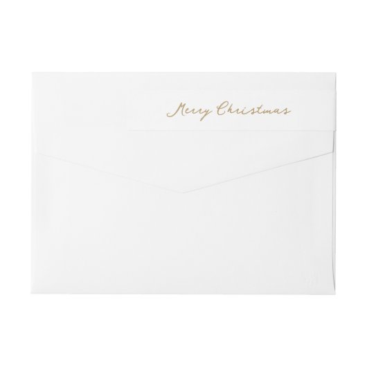 Elegant Gold Frohe Weihnachten Rücksendeadresse (Rückseite)