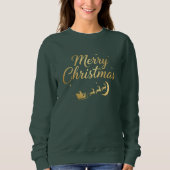 Elegant Gold Frohe Weihnachten Sweatshirt (Vorderseite)