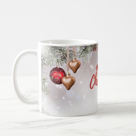 Elegant Gold Frohe Weihnachten Tasse (Links)