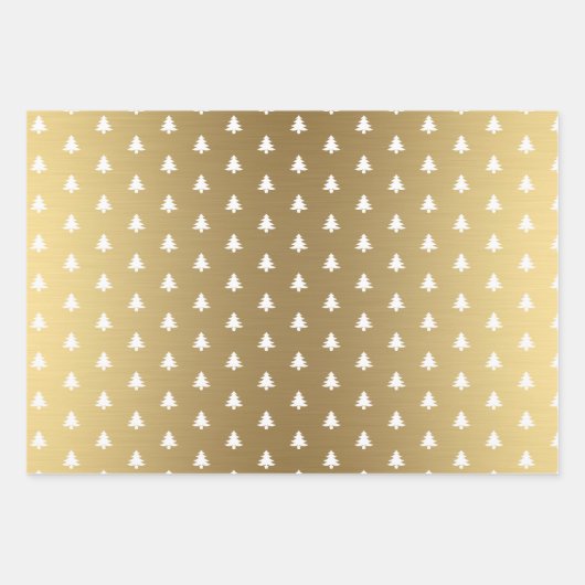 Elegant Gold Frohe Weihnachts-Happy Holidays Text Geschenkpapier Set (Vorderseite 2)