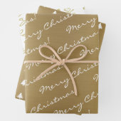 Elegant Gold Frohe Weihnachts-Happy Holidays Text Geschenkpapier Set (Beispiel)