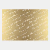 Elegant Gold Frohe Weihnachts-Happy Holidays Text Geschenkpapier Set (Vorderseite)