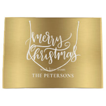 Elegant Gold Frohe Weihnachtskalligrafie mit Namen
