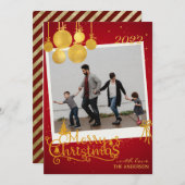 Elegant Gold Frohe Weihnachtskarte Einladung (Vorne/Hinten)