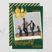 Elegant Gold Frohe Weihnachtskarte Einladung (Vorne/Hinten)