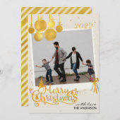 Elegant Gold Frohe Weihnachtskarte Feiertagskarte (Vorne/Hinten)