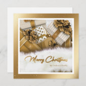 Elegant Gold Frohe Weihnachtskarte Feiertagskarte (Vorne/Hinten)