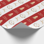 Elegant Gold Frohe Weihnachtsmonogramm Geschenkpapier (Ecke)