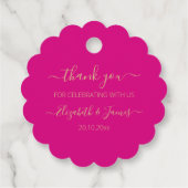 Elegant Gold Fuchsia Vielen Dank Gastgeschenk Hoch Geschenkanhänger (Rückseite)