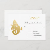Elegant Gold Ganapati | Indian Wedding RSVP Einladung (Vorne/Hinten)