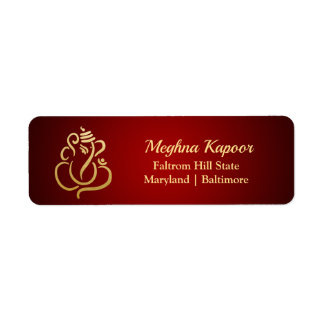 Elegant Gold Ganesh/Indischer Gott Rot
