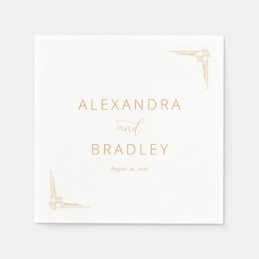 Elegant Gold Geometric Accents Serviette (Vorderseite)