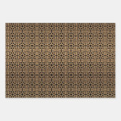 Elegant Gold Geometric Arabic Eid Kareem Black Geschenkpapier Set (Vorderseite)