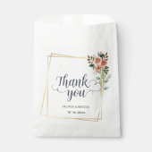 Elegant Gold Geometric Floral Danke Hochzeit Geschenktütchen (Vorderseite)