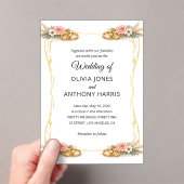 Elegant Gold Geometric Rustic Floral Wedding  Acryleinladungen (Insitu (Handheld))