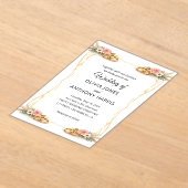 Elegant Gold Geometric Rustic Floral Wedding  Acryleinladungen (Ablage )