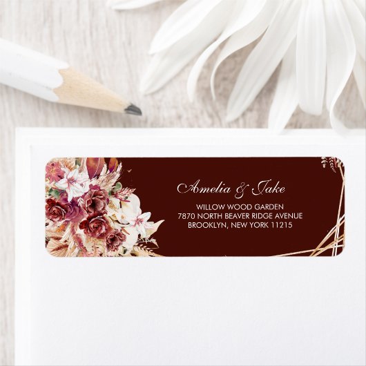 Elegant Gold Geometric Terracotta Floral Wedding 