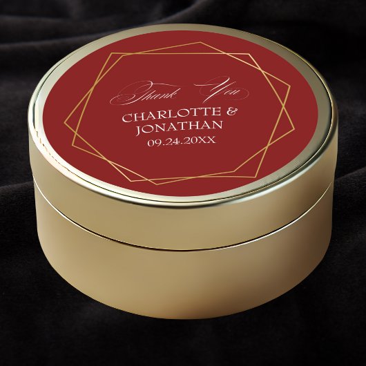 Elegant Gold Geometric Vielen Dank Gastgeschenk Ho Runder Aufkleber