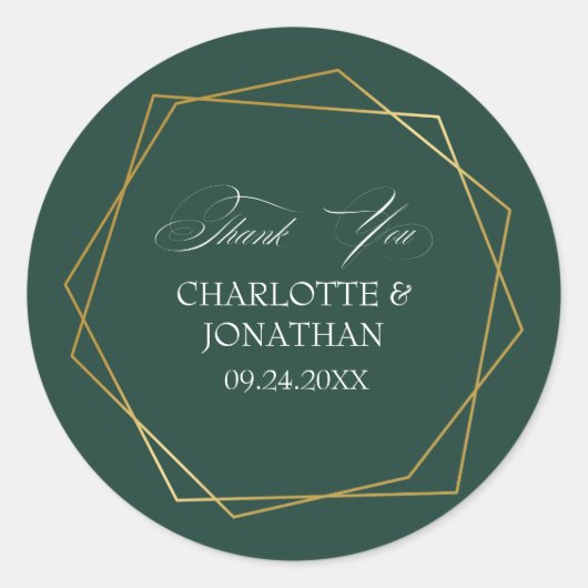 Elegant Gold Geometric Vielen Dank Gastgeschenk Ho Runder Aufkleber (Vorderseite)
